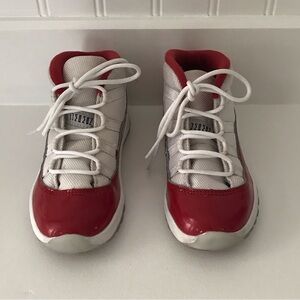 Nike Little Kids Jordan 11 Red and White Sneakers